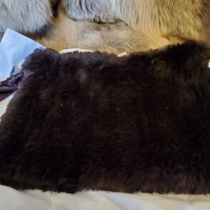NWT WOMENS FUR PURSE BY FUNKY EAST BROWN